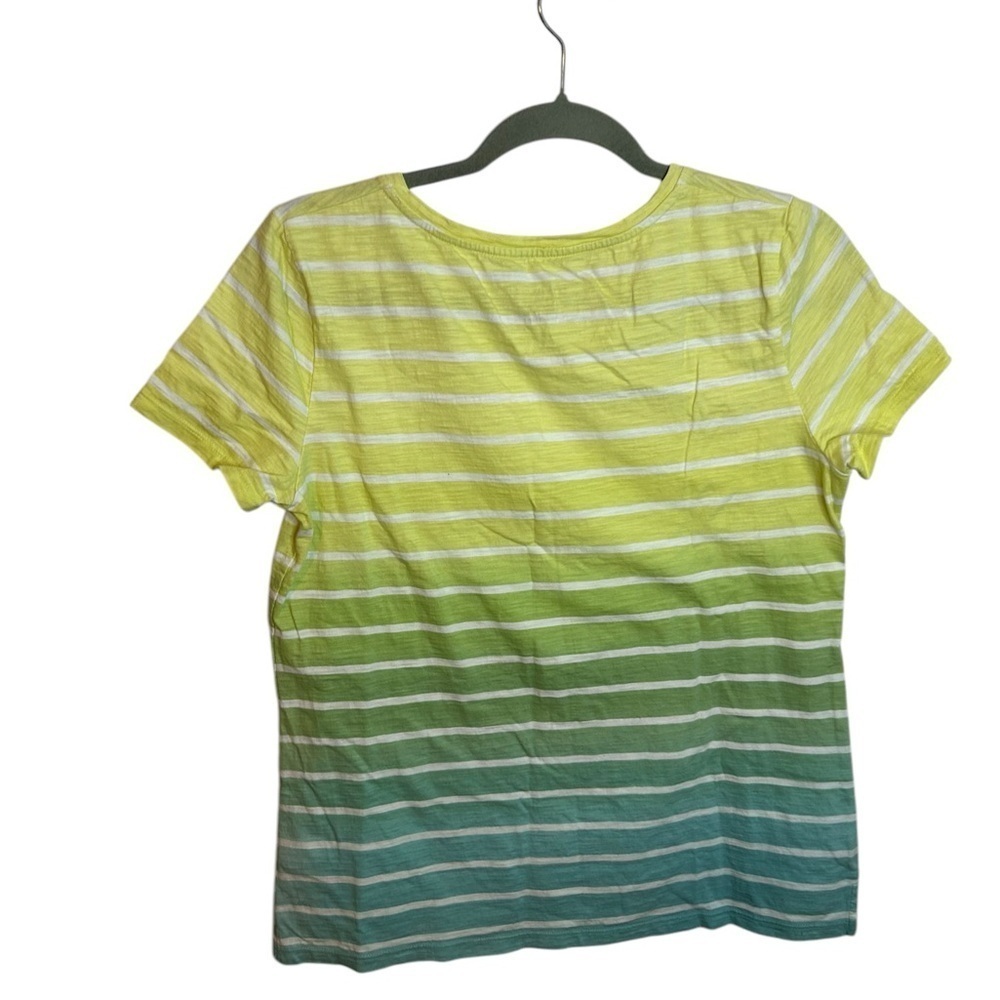Talbots Striped Sequin Seahorse Cotton Tee - Picture 2 of 4